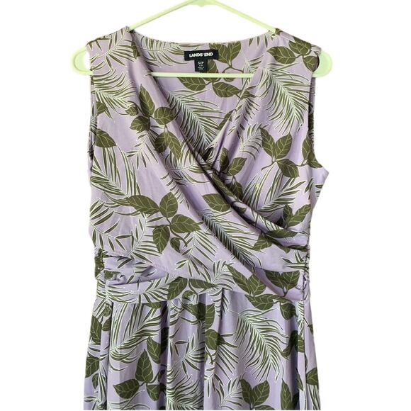 Womens Lands End Casual Dress Small S Wrap Midi Knee - Picture 2 of 4